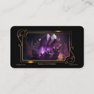 Gemstone Crystal Healing Amethyst Visitkort