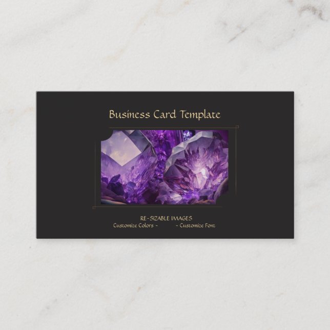 Gemstone Crystal Jewel Amethyst Visitkort (Framsida)
