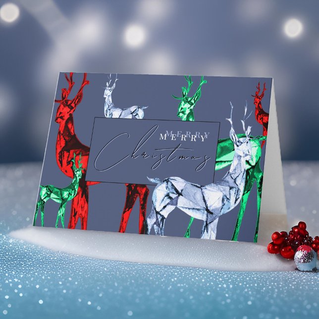 Gemstone Crystal Reindeer God jul Helgdag Kort (Skapare uppladdad)