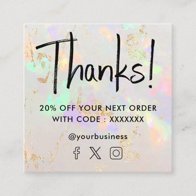 gemstone-diskonteringskort fyrkantigt visitkort (Framsida)