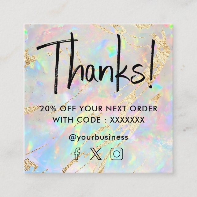 gemstone-diskonteringskort fyrkantigt visitkort (Framsida)