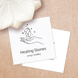 Gemstone Energy Crystal Healer Fyrkantigt Visitkort