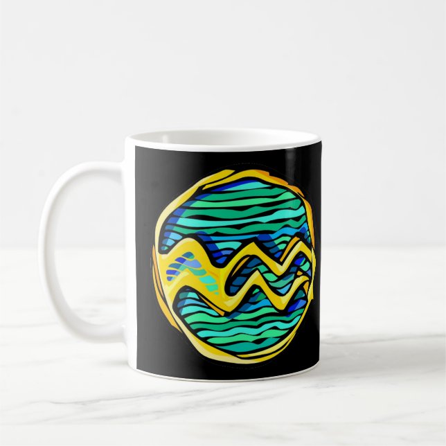 Gemstone Färgad Aquarius Symbol Kaffemugg (Vänster)