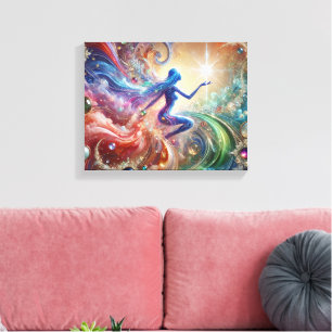 Gemstone Harmony: Watercolor Canvastryck