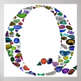 Gemstone Monogram Brev Q Poster