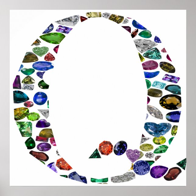 Gemstone Monogram Brev Q Poster (Framsidan)