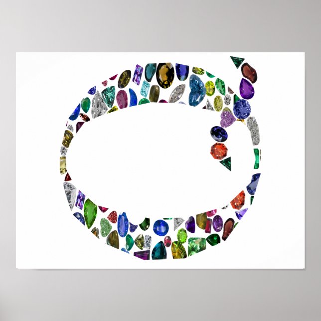 Gemstone Monogram Brev Q Poster (Framsidan)