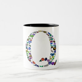Gemstone Monogram Brev Q Två-Tonad Mugg
