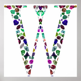 Gemstone Monogram Brev W Poster