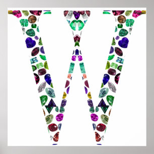 Gemstone Monogram Brev W Poster