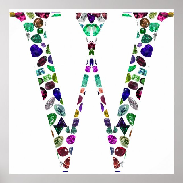 Gemstone Monogram Brev W Poster (Framsidan)