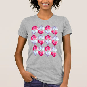 Gemstone Mönster Söt Hearts T Shirt