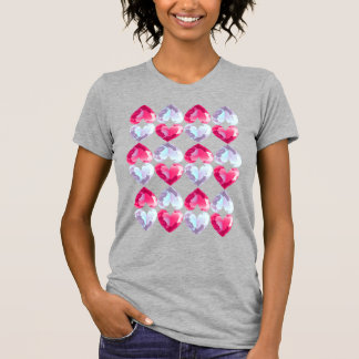 Gemstone Mönster Söt Hearts T Shirt