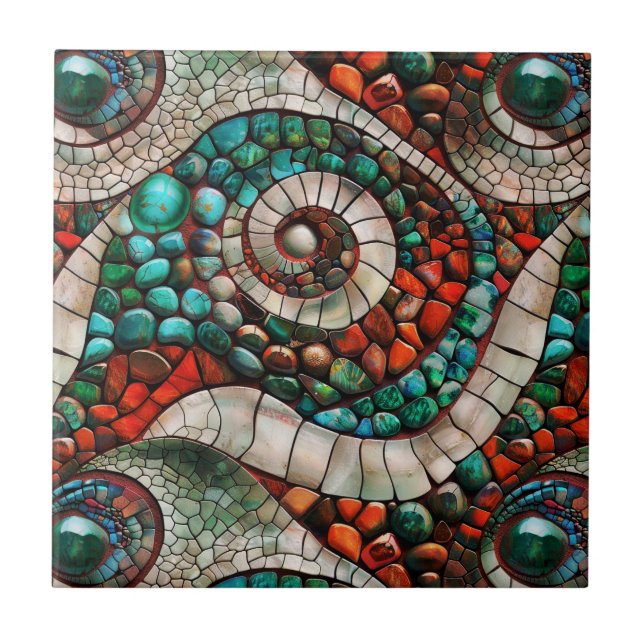 Gemstone Mosaic Ceramic Tile Kakelplatta (Framsidan)