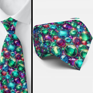 Gemstone Neck Tie | Jewel Tone Colors Slips