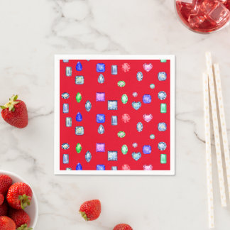 Gemstone och Jewels Red Pappersservett