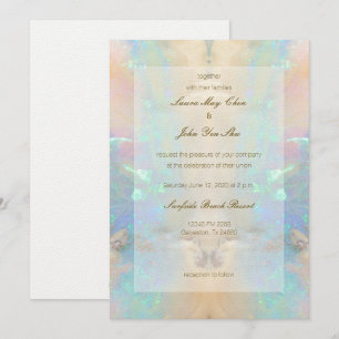 Gemstone Opal Crystal Marble Wedding-inbjudan Inbjudningar