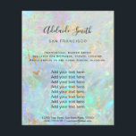 gemstone opal FAUX iridescent struktur Flygblad<br><div class="desc">skönhetssalon professionell konstnärer</div>
