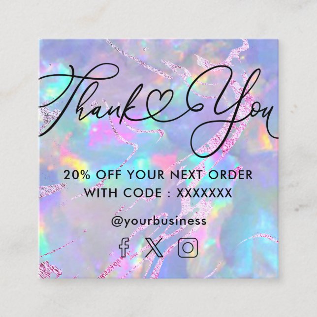 gemstone opal fyrkantigt visitkort (Framsida)