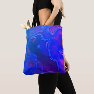 Gemstone Photo Bright Blue Neon Abstrakt Gem Tygkasse