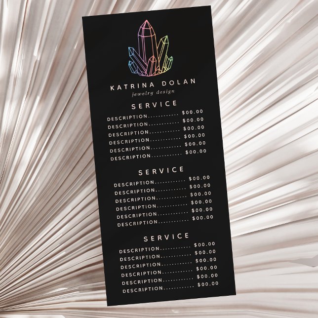 Gemstone Rainbow Quartz Crystal Logotyp Rack Card Reklamkort (Skapare uppladdad)