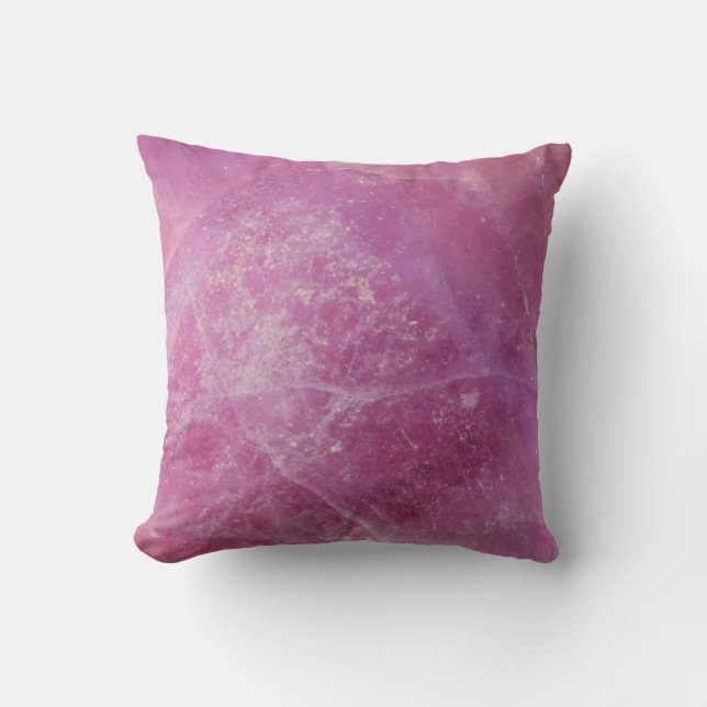 Gemstone Rosa Quartz Struktur Cushion Dekorativ ku Kudde (Framsida)