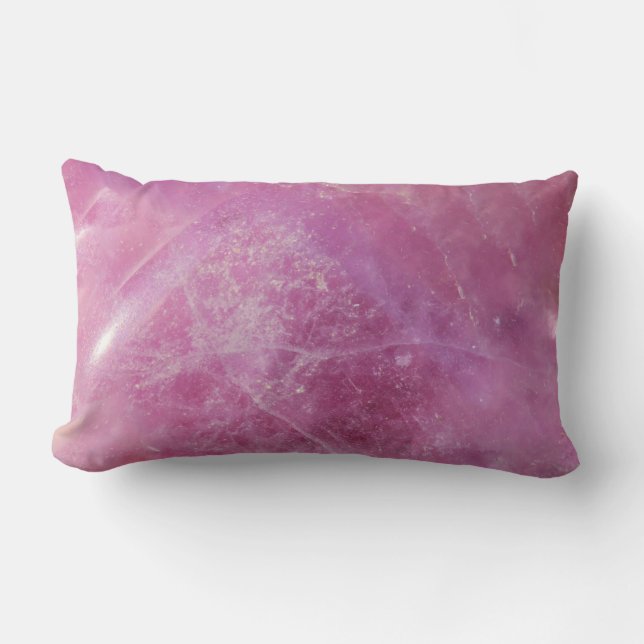 Gemstone Rosa Quartz Struktur Cushion Dekorativ ku Lumbarkudde (Framsida)