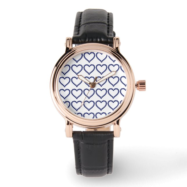 Gemstone Sapphire Blue Heart Armbandsur (Framsida)