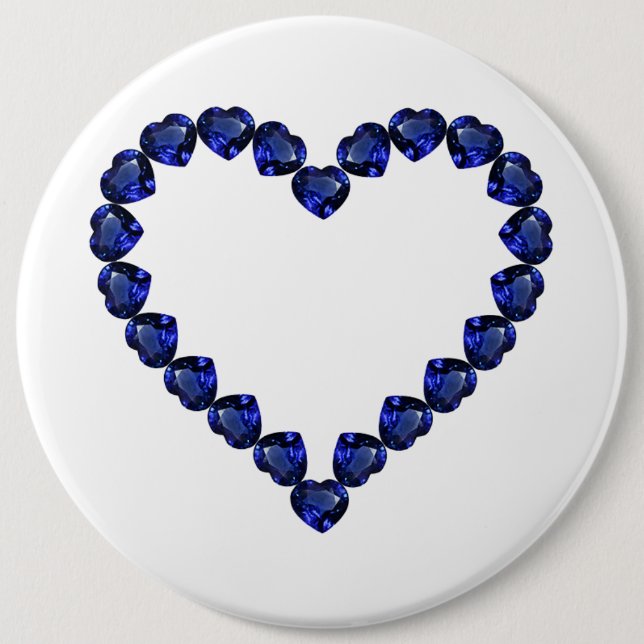 Gemstone Sapphire Blue Heart Knapp (Framsida)