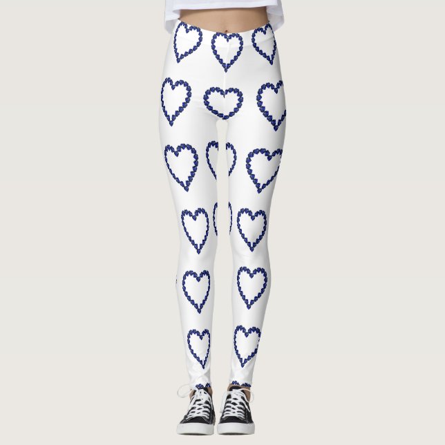 Gemstone Sapphire Blue Heart Leggings (Framsida)