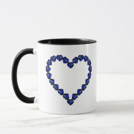 Gemstone Sapphire Blue Heart Mugg
