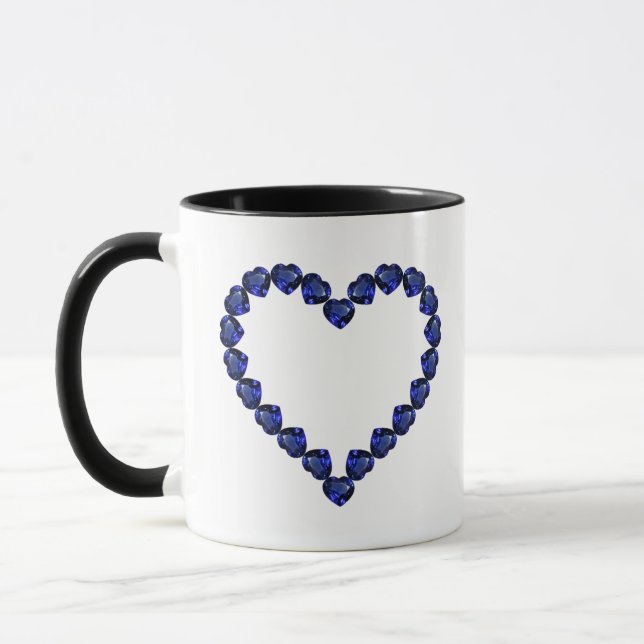 Gemstone Sapphire Blue Heart Mugg (Vänster)
