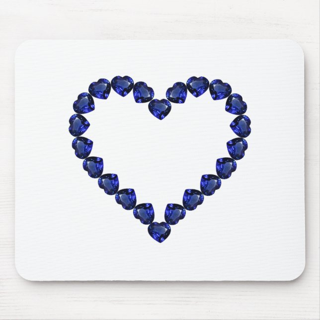 Gemstone Sapphire Blue Heart Musmatta (Framsidan)