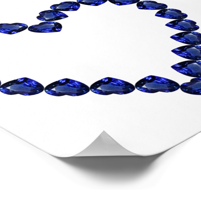 Gemstone Sapphire Blue Heart Poster (Hörn)