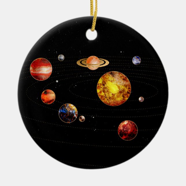 Gemstone Solar System Julgransprydnad Keramik (Framsidan)