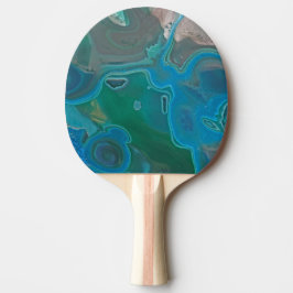 Gemstone Swirled Blue Grönt Marble Abstrakt Pingisracket