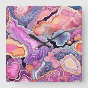 Gemstone Symphony Wall Clock Fyrkantig Klocka