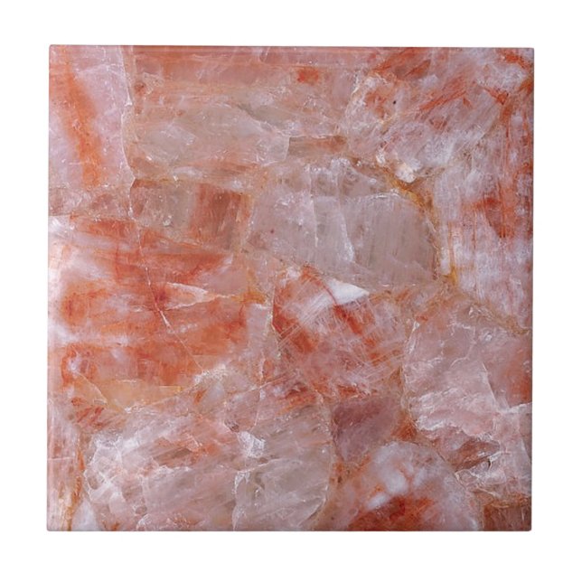 Gemstone-utskrift för rosa ros Quartz Kakelplatta (Framsidan)