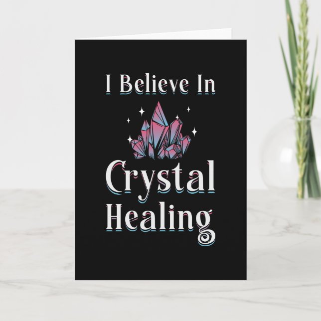 Gemstones Healer, jag tror på Crystal Healer Kort (Framsida)