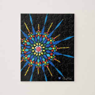 Gemstones i ett mosaiskt Mandalamönster, pussel