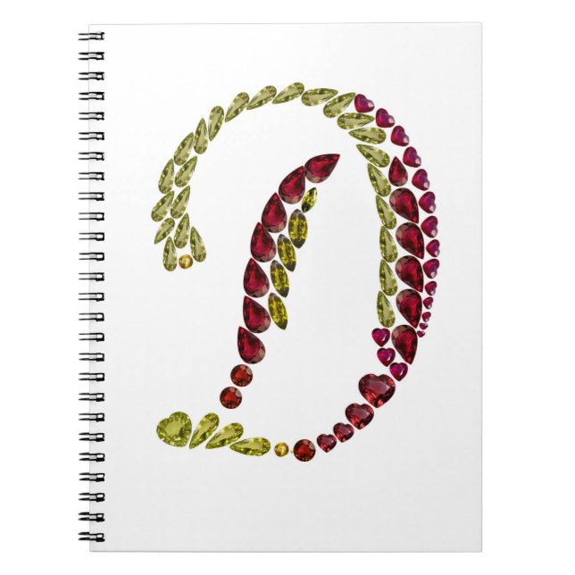 Gemstones Initial Brev D Anteckningsbok (Framsidan)