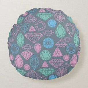 Gemstonesymbolsmönster Rund Kudde