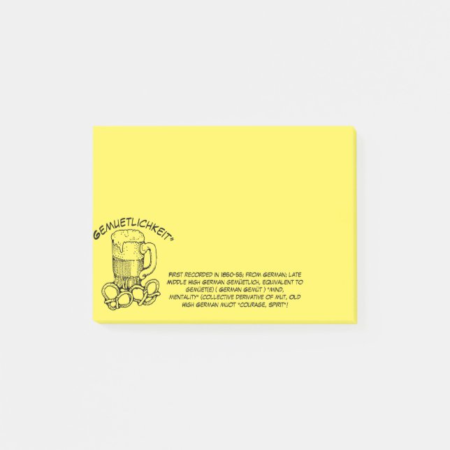 "“Gemuetlichkeit”" Post-it Block (Framsida)