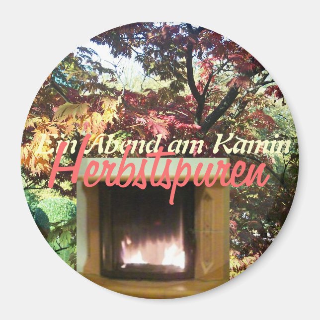 Gemütlicher Abend am Kamin Magnet (Framsidan)