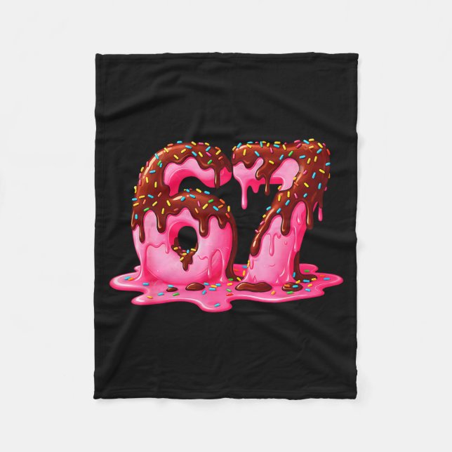 Gen Alpha Slang Kids 67 Ice Cream Drip Six Seven  Fleecefilt (Framsidan)