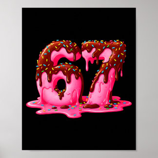 Gen Alpha Slang Kids 67 Ice Cream Drip Six Seven  Poster