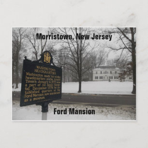 Gen George Washingtons HQ 1779-80 Morristown, NJ Vykort
