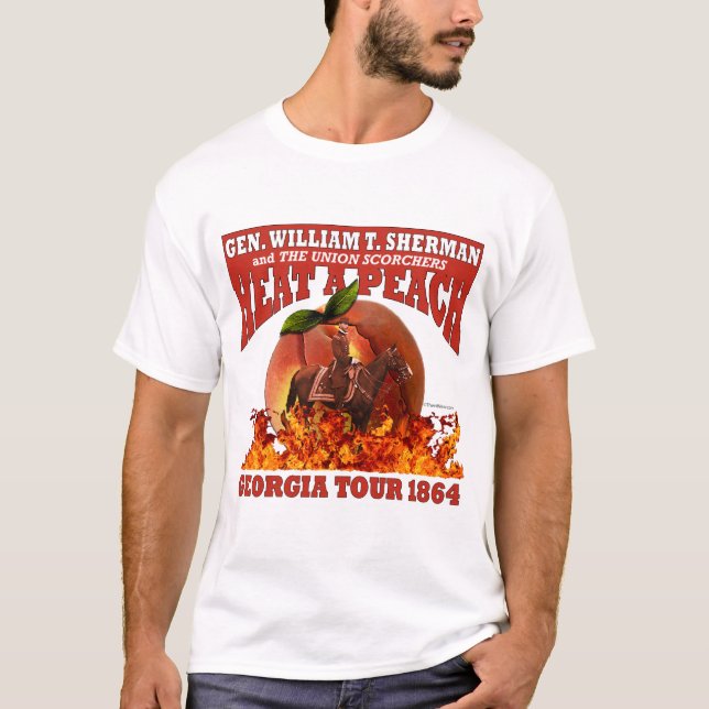 Gen Sherman 'Heat a Peach' Tour 1864 Shirt (Light) Tee (Framsida)
