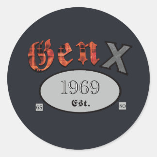 Gen X 1969 Runt Klistermärke