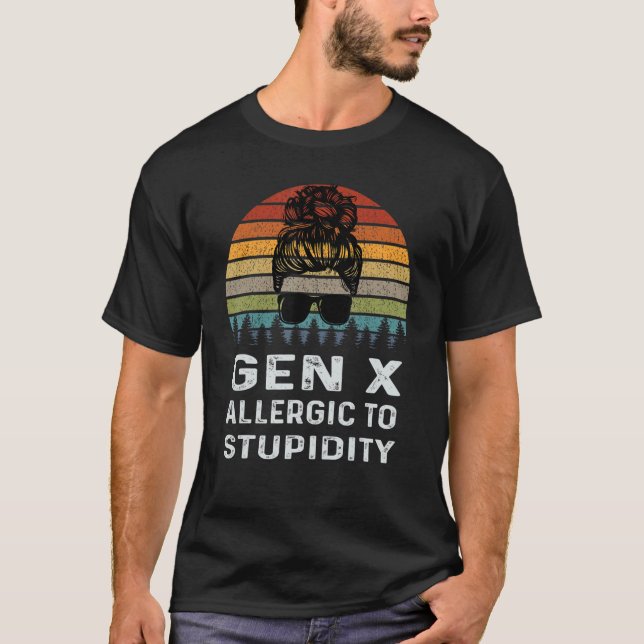Gen X Allergiskt mot utfällningshämmande retro Gen T Shirt (Framsida)